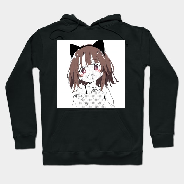 Cat Girl Retro 1990s Style Hoodie by Tazlo